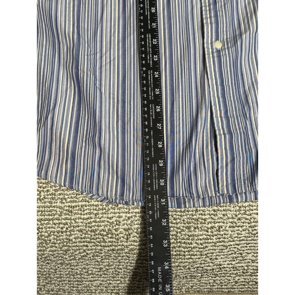 Polo Ralph Lauren Jerome Button Up Shirt Mens L Long Sleeve Blue White Stripe - Picture 7 of 7